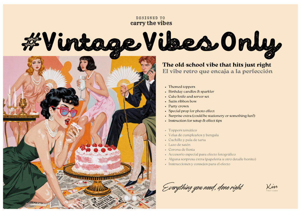 Ready to Shoot – Vintage Vibes Only / Kit de Estilo para Tartas