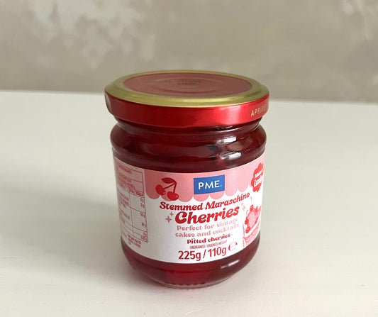 Add-Ons: Maraschino Cherries with Stem – 225g / Cerezas Maraschino con tallo