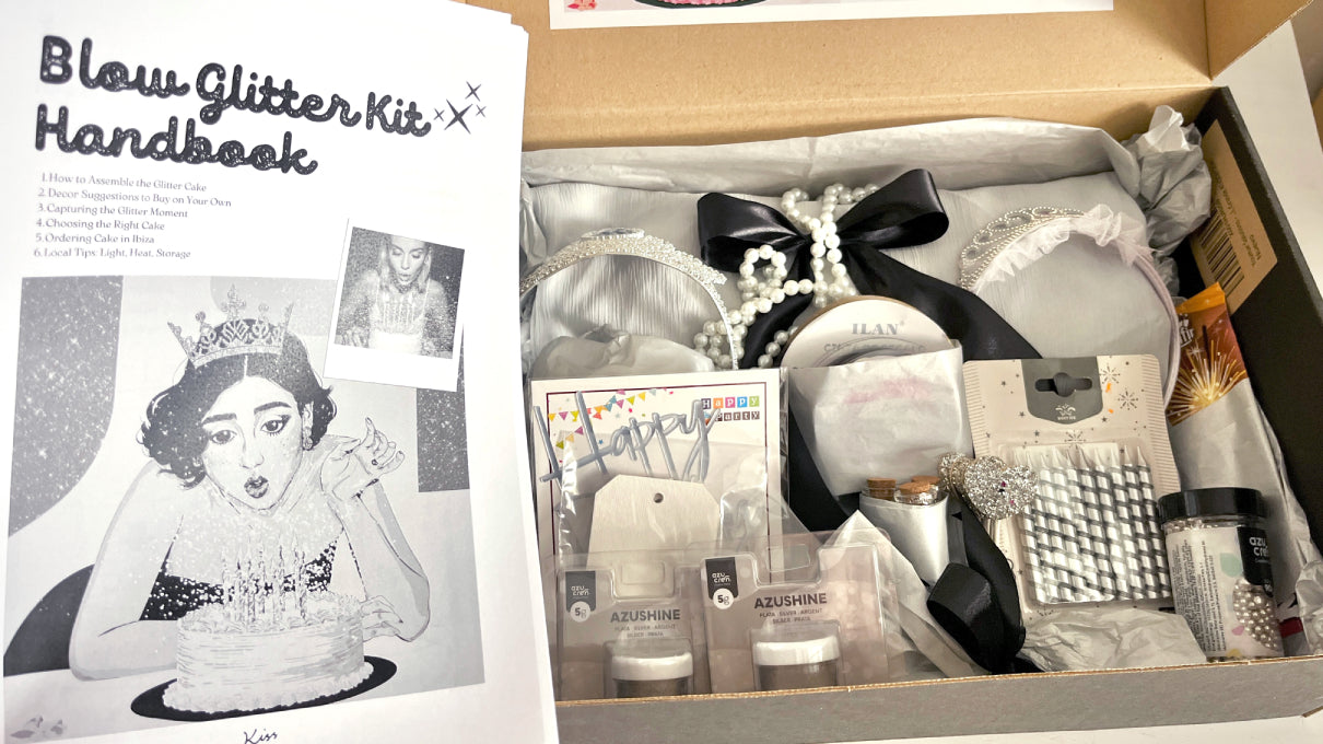 Ready to Shoot – Blow Glitter Cake / Kit de Estilo para Tartas